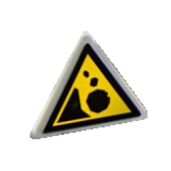 Road Sign 2 x 2 Triangle with Clip with Black Falling Rocks Pattern (Sticker) - Set 60172 Road Sign 2 x 2 Triangle with Clip with Black Falling Rocks Pattern (Sticker) - Set 60172