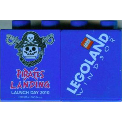 Duplo, Brick 1 x 2 x 2 with Pirates Landing Launch Day 2010 LEGOLAND Windsor Pattern