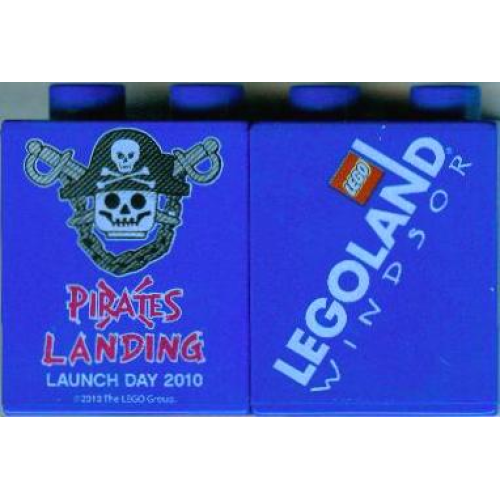 Деталь LEGO 4066pb362 Duplo, Brick 1 x 2 x 2 with Pirates Landing Launch Day 2010 LEGOLAND Windsor Pattern