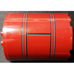 Cylinder Half 3 x 6 x 6 with 1 x 2 Cutout with Black and Light Bluish Gray Lines Pattern Model Right Side (Sticker) - Set 75275 Cylinder Half 3 x 6 x 6 with 1 x 2 Cutout with Black and Light Bluish Gray Lines Pattern Model Right Side (Sticker) - Set 75275