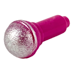 Minifigure, Utensil Microphone with Silver Top Half Screen Pattern - Magenta
