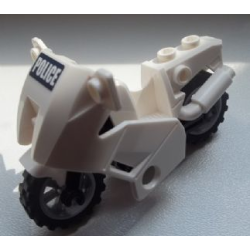 Motorcycle City with Black Chassis, LBG Wheels and Fairing with 'POLICE' on Dark Blue Background Pattern (Sticker) - Set 60007 Motorcycle City with Black Chassis, LBG Wheels and Fairing with 'POLICE' on Dark Blue Background Pattern (Sticker) - Set 60007