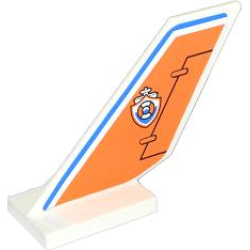 Tail Shuttle with Rudder, Blue Line and Coast Guard Logo on Orange Background Pattern on Both Sides (Stickers) - Set 60015 Tail Shuttle with Rudder, Blue Line and Coast Guard Logo on Orange Background Pattern on Both Sides (Stickers) - Set 60015