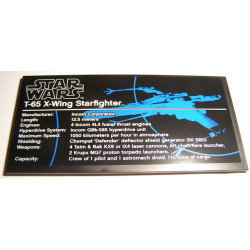Tile 8 x 16 with Bottom Tubes, Textured Surface with Star Wars T-65 X-Wing Starfighter Pattern (Sticker) - Set 10240