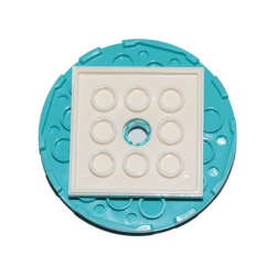 Turntable 6 x 6 x 2/3 with White Square Base, Free-Spinning (11213 / 61485) - Medium Azure Turntable 6 x 6 x 2/3 with White Square Base, Free-Spinning (11213 / 61485) - Medium Azure