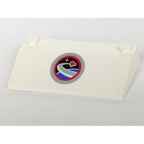 Деталь LEGO 58181pb03 Slope 33 3 x 6 without Inner Walls with Space Center Logo Pattern (Sticker) - Set 3366