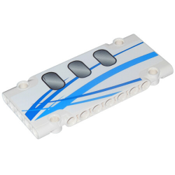 Technic, Panel Plate 5 x 11 x 1 with Blue Curved Stripes and Airplane Windows Pattern Model Left (Sticker) - Set 42025