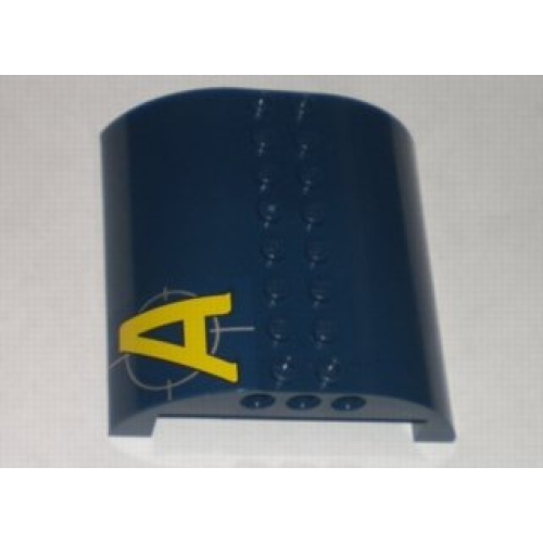 Деталь LEGO 54095pb01R Slope, Curved 8 x 8 x 2 Double with Agents Logo Pattern Right (Sticker) - Set 8971