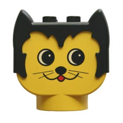 Duplo Figure Head Animal 2 x 2 Base Cat, Round Eyes Duplo Figure Head Animal 2 x 2 Base Cat, Round Eyes