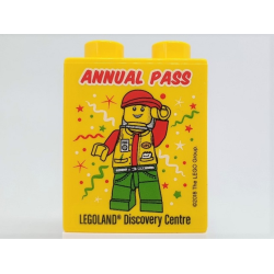 Duplo, Brick 1 x 2 x 2 with Annual Pass LEGOLAND Discovery Centre Hiker Pattern Duplo, Brick 1 x 2 x 2 with Annual Pass LEGOLAND Discovery Centre Hiker Pattern