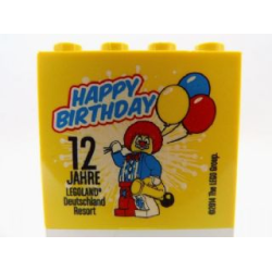 Brick 2 x 4 x 3 with Happy Birthday 12 Jahre Legoland Deutschland Resort Pattern