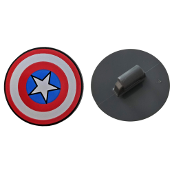 Minifigure, Shield Circular / Round Convex Face with Red and White Concentric Rings, Star in Blue Circle Pattern (Captain America) Minifigure, Shield Circular / Round Convex Face with Red and White Concentric Rings, Star in Blue Circle Pattern (Captain America)