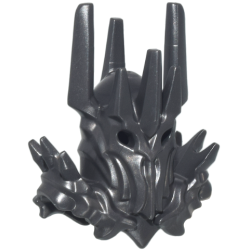 Minifigure, Headgear Helmet Mask with Shoulder Armor and Long Spikes - Flexible Rubber Minifigure, Headgear Helmet Mask with Shoulder Armor and Long Spikes - Flexible Rubber