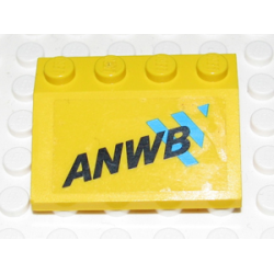 Vehicle, Mudguard 3 x 4 Slope with 'ANWB' and Blue Logo Pattern (Sticker) - Set 2140