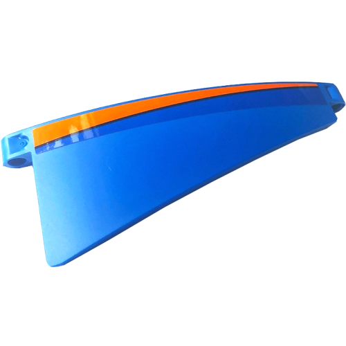 Деталь LEGO 68196pb001 Technic, Panel Curved #51 5 x 13 Tapered Right with Black and Orange Stripe Pattern (Sticker) - Set 42141