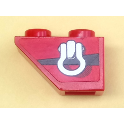 Slope, Inverted 45 2 x 1 with Silver Clevis Shackle Loop, Black Stripe Pattern Model Left Side (Sticker) - Set 8863 Slope, Inverted 45 2 x 1 with Silver Clevis Shackle Loop, Black Stripe Pattern Model Left Side (Sticker) - Set 8863