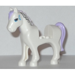 Horse, Friends Style with 2 x 2 Cutout with Blue Eyes and Face Decoration, Lavender Mane and Tail Pattern