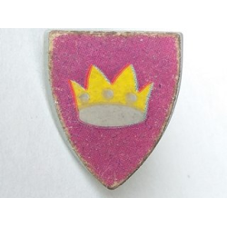 Minifigure, Shield Triangular Short with Crown on Pink Background Pattern (Sticker) - Sets 375 / 6075 Minifigure, Shield Triangular Short with Crown on Pink Background Pattern (Sticker) - Sets 375 / 6075