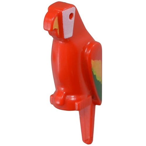 Деталь LEGO 2546p01 Bird, Parrot with Small Beak with Green and Yellow Feathers, White Face and Yellow Beak Pattern