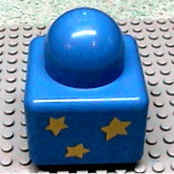 Primo Brick 1 x 1 with 3 Yellow Stars Pattern