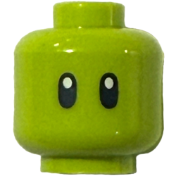 Minifigure, Head Alien with 2 Black Oval Eyes Pattern (BAM)