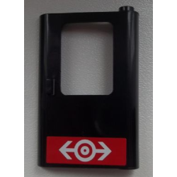 Door 1 x 4 x 5 Train Right, Thin Support at Bottom with Train Logo White on Red Background Pattern (Sticker) - Set 60026 Door 1 x 4 x 5 Train Right, Thin Support at Bottom with Train Logo White on Red Background Pattern (Sticker) - Set 60026