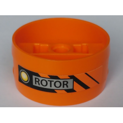 Cylinder 4 x 4 x 1 2/3 with Pin Holes and Center Bar with 'ROTOR' Pattern (Sticker) - Set 8969 Cylinder 4 x 4 x 1 2/3 with Pin Holes and Center Bar with 'ROTOR' Pattern (Sticker) - Set 8969