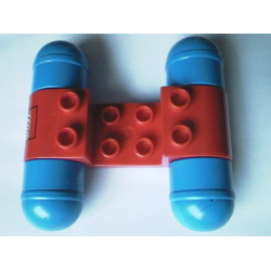 Duplo Car Base with Blue Wheels with LEGO Logo Pattern
