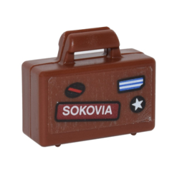 Minifigure, Utensil Briefcase with 'SOKOVIA', Blue and White Stripes, White Star and Black Circle with Red Stripe Pattern (Sticker) - Set 76051