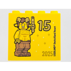 Brick 2 x 4 x 3 with Besuchsmeister 15 Gold 2025 LEGOLAND Deutschland Resort Pattern