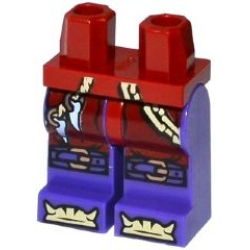 Hips and Dark Purple Legs with Silver Chain, Cord with Teeth, Buckles on Knees and Bones on Feet Pattern Hips and Dark Purple Legs with Silver Chain, Cord with Teeth, Buckles on Knees and Bones on Feet Pattern