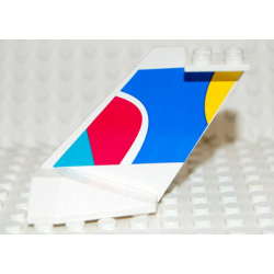 Tail Wedge with Multicolor Abstract Pattern on Both Sides (Stickers) - Set 2718