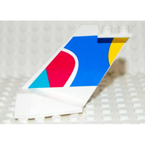 Деталь LEGO 4867pb22 Tail Wedge with Multicolor Abstract Pattern on Both Sides (Stickers) - Set 2718