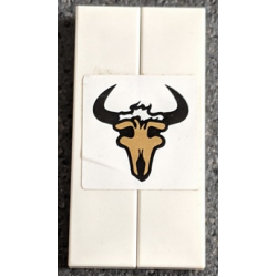 Stickered Assembly 4 x 2 with Cow Skull with Horns Pattern (Sticker) - Set 8147 - 2 Tile 1 x 4 Stickered Assembly 4 x 2 with Cow Skull with Horns Pattern (Sticker) - Set 8147 - 2 Tile 1 x 4