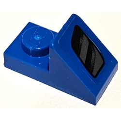 Slope 45 2 x 1 with 2/3 Cutout with Black and Silver Air Intake Vent Pattern Model Right Side (Sticker) - Set 75891 Slope 45 2 x 1 with 2/3 Cutout with Black and Silver Air Intake Vent Pattern Model Right Side (Sticker) - Set 75891