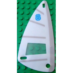 Plastic Triangle 6 x 12 Sail with Blue 8, Horizontal Gray Stripes, Vertical Gray Stripe Pattern