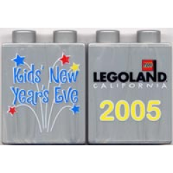Duplo, Brick 1 x 2 x 2 with Kids' New Year's Eve 2005 Pattern Duplo, Brick 1 x 2 x 2 with Kids' New Year's Eve 2005 Pattern