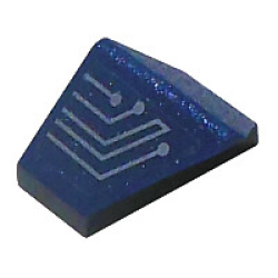 Slope 45 2 x 1 Double / Inverted with Silver Circuitry 5 Lines Pattern Model Right Side (Sticker) - Set 7702/7703 - Dark Blue Slope 45 2 x 1 Double / Inverted with Silver Circuitry 5 Lines Pattern Model Right Side (Sticker) - Set 7702/7703 - Dark Blue