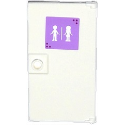 Door 1 x 4 x 6 with Stud Handle with Male and Female Friends Silhouettes on Lavender Background (Unisex Restroom) Pattern (Sticker) - Set 41005 Door 1 x 4 x 6 with Stud Handle with Male and Female Friends Silhouettes on Lavender Background (Unisex Restroom) Pattern (Sticker) - Set 41005