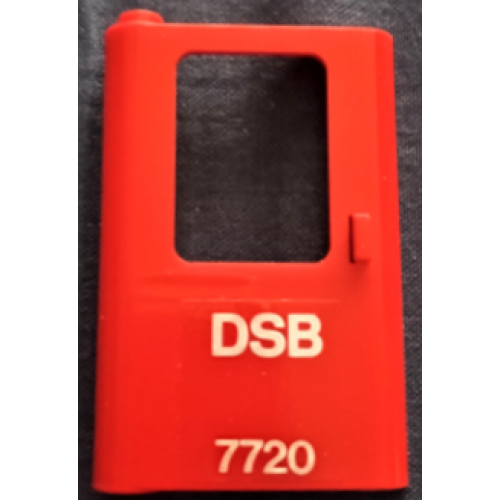 Деталь LEGO 4181pb092 Door 1 x 4 x 5 Train Left, Thin Support at Bottom with White 'DSB 7720' Pattern (Sticker) - Set 7720