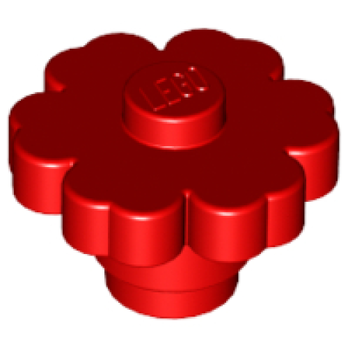 Деталь LEGO 98262 Plant Flower 2 x 2 Rounded - Solid Stud - Red