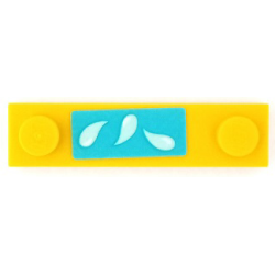 Plate, Modified 1 x 4 with 2 Studs with Groove with 3 Light Aqua Water Drops on Medium Azure Background Pattern (Sticker) - Set 41429 Plate, Modified 1 x 4 with 2 Studs with Groove with 3 Light Aqua Water Drops on Medium Azure Background Pattern (Sticker) - Set 41429