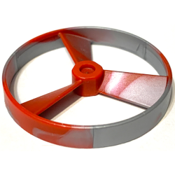 Bionicle Rhotuka Spinner (Propeller / Rotor) with Marbled Pearl Light Gray Pattern - Red