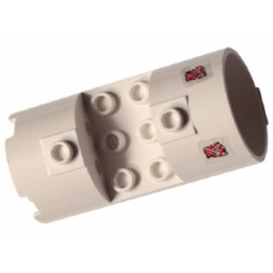 Cylinder 3 x 6 x 2 2/3 Horizontal with Two Scratched Space Police 3 Badges Pattern (Stickers) - Set 5972 Cylinder 3 x 6 x 2 2/3 Horizontal with Two Scratched Space Police 3 Badges Pattern (Stickers) - Set 5972