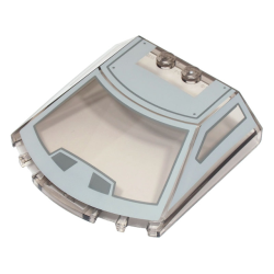 Windscreen 6 x 6 x 1 1/3 Straight Sides with Dark Bluish Gray Window Frame Outline and Light Bluish Gray Roof with 4 Dots Pattern Windscreen 6 x 6 x 1 1/3 Straight Sides with Dark Bluish Gray Window Frame Outline and Light Bluish Gray Roof with 4 Dots Pattern