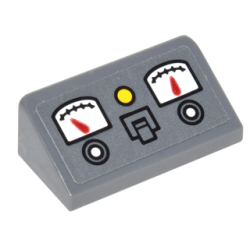 Slope 30 1 x 2 x 2/3 with 2 Gauges, Buttons and Switch Pattern (Sticker) - Set 76052