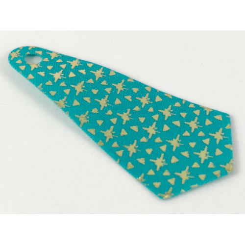 Деталь LEGO 28825pb01 Mini Doll, Cape Cloth, Friends, Long Narrow with Small Top Hole and Gold Stars and Triangles Pattern