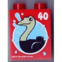Duplo, Brick 1 x 2 x 2 with Ostrich and 40 Visit LEGOLAND Windsor Pattern Duplo, Brick 1 x 2 x 2 with Ostrich and 40 Visit LEGOLAND Windsor Pattern