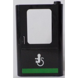 Door 1 x 4 x 5 Train Right, Thin Support at Bottom with Minifigure in Wheelchair and Green Horizontal Line Pattern (Sticker) - Set 60154 Door 1 x 4 x 5 Train Right, Thin Support at Bottom with Minifigure in Wheelchair and Green Horizontal Line Pattern (Sticker) - Set 60154