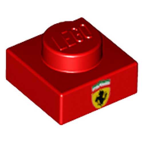 Деталь LEGO 3024pb013 Plate 1 x 1 with Ferrari Emblem Pattern